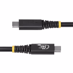 StarTech.com 2m (6ft) USB4 Cable, 20Gbps, USB-IF Certified USB-C Cable, 240W PD EPR, 4K 120Hz DP 1.4, TPE Jacket, Black USB-C Cord - Additional view 3