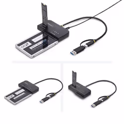 StarTech.com USB-C/USB-A to M.2 NVMe and 2.5in/3.5in SATA Adapter, 10Gbps, Tool-Free External SSD Hard Drive Reader, B+M/M-Key - Additional view 4