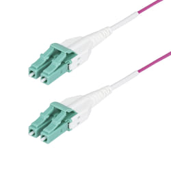 StarTech.com 1m (3ft) LC to LC (UPC) OM4 Multimode Fiber Optic Cable, Erika Violet, 50/125µm, 40G/100G, LOMMF/VCSEL, Uniboot Fiber Jumper Cord, OFNR Riser Rated