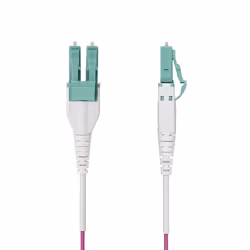 StarTech.com 40m (131ft) LC to LC (UPC) OM4 Multimode Fiber Optic Cable, Erika Violet, 50/125µm, 40G/100G, LOMMF/VCSEL, Uniboot Fiber Jumper Cord, OFNR Riser Rated