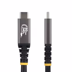 StarTech.com 1.5m (5ft) USB4 Cable, 80Gbps, USB-IF Certified USB-C Cable, 240W PD, 8K 120Hz/4K 240Hz DP2.1 DP80, TPE Jacket, Thunderbolt 4 Compatible - Black USB-C Cord - Additional view 2