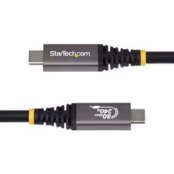 StarTech.com 1.5m (5ft) USB4 Cable, 80Gbps, USB-IF Certified USB-C Cable, 240W PD, 8K 120Hz/4K 240Hz DP2.1 DP80, TPE Jacket, Thunderbolt 4 Compatible - Black USB-C Cord - Additional view 3