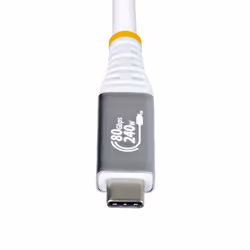 StarTech.com 1.5m (5ft) USB4 Cable, 80Gbps, USB-IF Certified USB-C Cable, 240W PD, 8K 120Hz/4K 240Hz DP2.1 DP80, TPE Jacket, Thunderbolt 4 Compatible - White USB-C Cord - Additional view 4