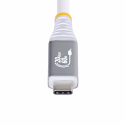 StarTech.com 3m (10ft) USB4 Cable, 20Gbps, USB-IF Certified USB-C Cable, 60W PD, 4K 120Hz DP 1.4, TPE Jacket, White USB-C Cord - Additional view 4
