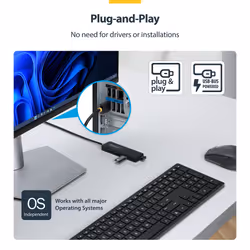 StarTech.com 4-Port USB-A Hub, 5Gbps, Bus Powered, USB-A to 4x USB-A Mini Hub, Extra Long 2ft/61cm Host Cable, PCR Plastic, Portable Desktop / Laptop USB Hub - Additional view 4