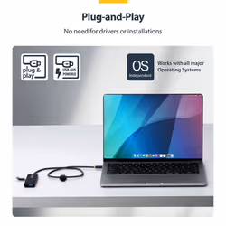 StarTech.com 4-Port USB-C Hub, 5Gbps, Bus Powered, USB-C to 4x USB-A Mini Hub, Extra Long 2ft/61cm Host Cable, PCR Plastic, Portable Desktop / Laptop USB Hub - Additional view 3