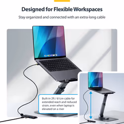StarTech.com 4-Port USB-C Hub, 5Gbps, Bus Powered, USB-C to 4x USB-A Mini Hub, Extra Long 2ft/61cm Host Cable, PCR Plastic, Portable Desktop / Laptop USB Hub - Additional view 4
