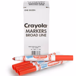 Crayola Washable Markers - Red (12ct)  Kids Broad Line Markers  Bulk Markers for Classrooms & Teachers