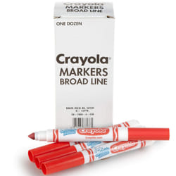 Crayola Washable Markers - Red (12ct)  Kids Broad Line Markers  Bulk Markers for Classrooms & Teachers