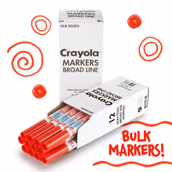Crayola Washable Markers - Red (12ct)  Kids Broad Line Markers  Bulk Markers for Classrooms & Teachers