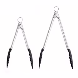 Cuisipro Silicone Locking Tongs 12 Inch  Black