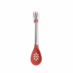 Cuisipro Silicone 12 Inch Slotted Spoon  Red