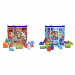 MEGA BLOKS First Builders Big Building Bag, Building set, 1 yr(s), Plastic, 60 pc(s), 895 g