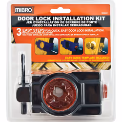 MIBRO 300681 Door Lock and Deadbolt Installation Kit  Made of Carbon Steel and Designed for Wood Doors  Black