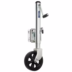 Fulton XP15 0101 Steel Swing-Away Bolt-On Jack with 10"""" Travel and 8"""" Poly Wheel - 1500 lb. Weight Capacity