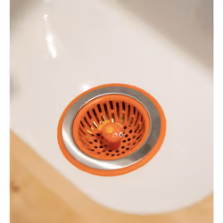 Joie Splash Kitchen Sink Strainer Basket  Fits All Standard Sinks  Stainless Steel  Cute Garbage Disposal Drain Cover  4.5-Inch  Orange Fish