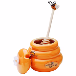 Joie Ceramic Beehive Honey Pot and Wooden Dipper Mini