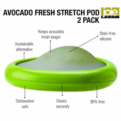 Joie Avocado Stretch Pod  Keep Avocadoes Fresh Longer  Refrigerator Storage  Produce Organization  Green  Pack of 2
