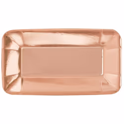 Unique Party 53278 - Foil Rose Gold Rectangular Paper Appetiser Plates, Pack of 8