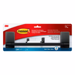 Command Hand Towel Bar Matte Black with Water Resistant Command Strips Bathroom D?or 9 in Bar Length Holds up to 3 lbs