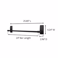 Command Bath Matte Black Towel Bar with Water Resistant Command Strips  Bathroom Organizer  24 in Bar Length Holds up to 10 lbs