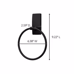 Command Hand Towel Holder Matte Black with Water Resistant Command Strips  Rust Resistant Bathroom Organizer  Holds up to 5 lbs  1 Ring