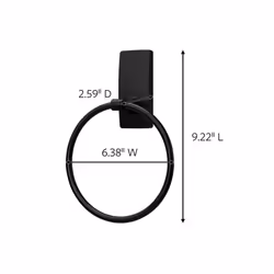 Command Hand Towel Holder Matte Black with Water Resistant Command Strips  Rust Resistant Bathroom Organizer  Holds up to 5 lbs  1 Ring