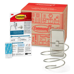Command Hair Dryer Holder  Satin Nickel  1-Holder  2-Water-Resistant Strips  Organize Damage-Free