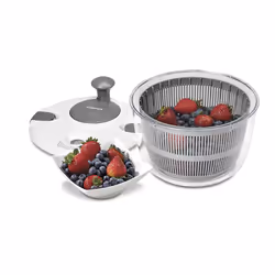 Cuisinart Large Salad Spinner- Wash  Spin & Dry Salad Greens  Fruits & Vegetables  5qt  CTG-00-SASG Grey