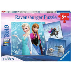 Ravensburger Disney Frozen Winter Adventures Puzzle Set - 3 x 49-Piece Jigsaw Puzzles for Kids | Unique Piece Design | Enhances Concentration & Creati