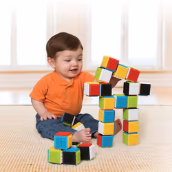 Infantino Press & Stay Sensory Blocks for Babies Age grade 6m+   24-Pi