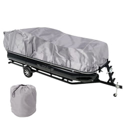 Pyle Universal Boat Adjustable Storage Cover - 17'-20'L to 96 Pontoon Boats Protection Custom Heavy Duty Waterproof Polyester Fabric Snap Strap Elasti