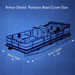 Pyle Universal Boat Adjustable Storage Cover - 17'-20'L to 96 Pontoon Boats Protection Custom Heavy Duty Waterproof Polyester Fabric Snap Strap Elasti