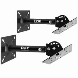 Pyle Speaker Wall Ceiling Mount Stand - Black Speaker Mounting Bracket w/ Adjustable Swivel Tilt Retractable Telescopic Arm - ...