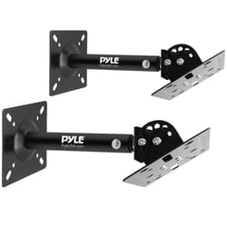 Pyle Speaker Wall Ceiling Mount Stand - Black Speaker Mounting Bracket w/ Adjustable Swivel Tilt Retractable Telescopic Arm - Home Surround Sound Syst