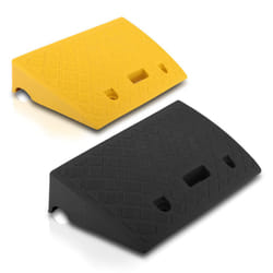 Pyle Portable Lightweight Plastic Curb Ramps - 2PC Heavy Duty Plastic Threshold Ramp Set for Driveway  Loading Dock  Sidewalk  Car  Truck  Scooter  Bi