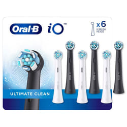 Oral-B iO Ultimate Clean Replacement Brush Heads  6-Count White  Black 6 Count (Pack of 1)