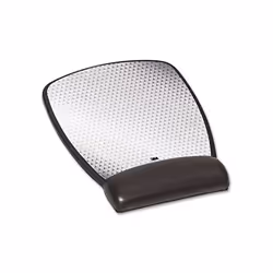 3M Precise Leatherette Mouse Pad w/Wrist Rest  6-3/4 x 8-3/5  Black (MW309LE)