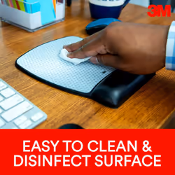 3M Precise Leatherette Mouse Pad w/Wrist Rest  6-3/4 x 8-3/5  Black (MW309LE)