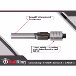 Bull Ring Hidden Pocket Router Bit for Truck Bed Tie Down Anchors Rail Cap Trim Easy to Use Cutting Tool for Tie Downs Truck Bed Accessories Opens Sta