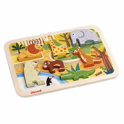 Janod Zoo Chunky Puzzle - 7 Pieces - Ages 18 Months+ - J07022