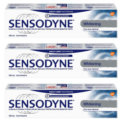 Sensodyne Sensitivity Toothpaste for Sensitive Teeth  Whitening Plus Tartar Control  100ml (Pack of 3)