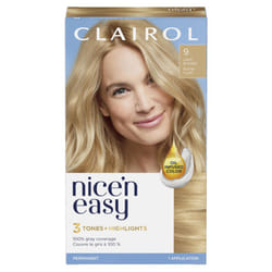 Clairol Nice'n Easy Permanent Hair Dye  9 Light Blonde Hair Color  Pack of 1