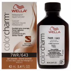 COLORCHARM Permanent Liquid Hair Color for Gray Coverage 7WR Tan Blonde