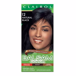 Clairol Balsam Permanent Hair Dye, 12 Natural Black Hair Color, Pack of 1