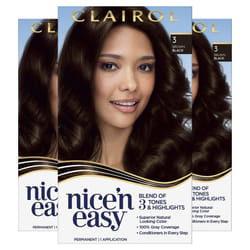 Clairol Nice'n Easy Permanent Hair Dye  3 Brown Black Hair Color  3 Count