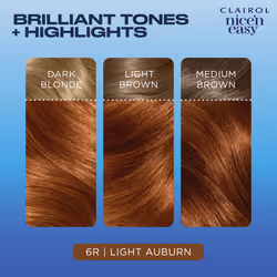 Clairol Nice'n Easy Permanent Hair Dye  6R Light Auburn Hair Color  Pack of 1