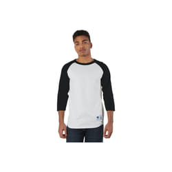 Adult Raglan T-Shirt - WHITE BLAcK - S(D0102H7DNVJ)