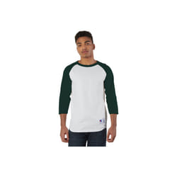 Adult Raglan T-Shirt - WHITE BLAcK - S(D0102H7DN2P)