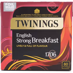 Twinings English Strong Breakfast 80 Tea Bags, 250g